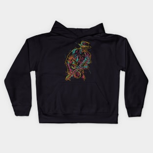 jazz saxophone player abstract Kids Hoodie